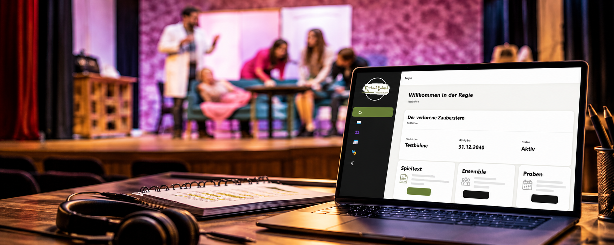 Regiearbeit bei einer Theaterproduktion